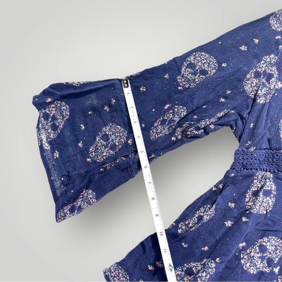 Torrid Blue Top Skulls Graphic - Picture 10 of 16